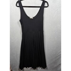 Marine Layer Midi Dress Womens Large Black Ribbed Sleeveless Scoop Neck Stretch